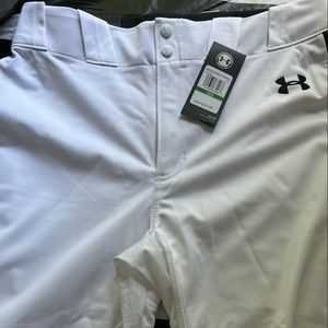 Under Armour white with black piping baseball pants